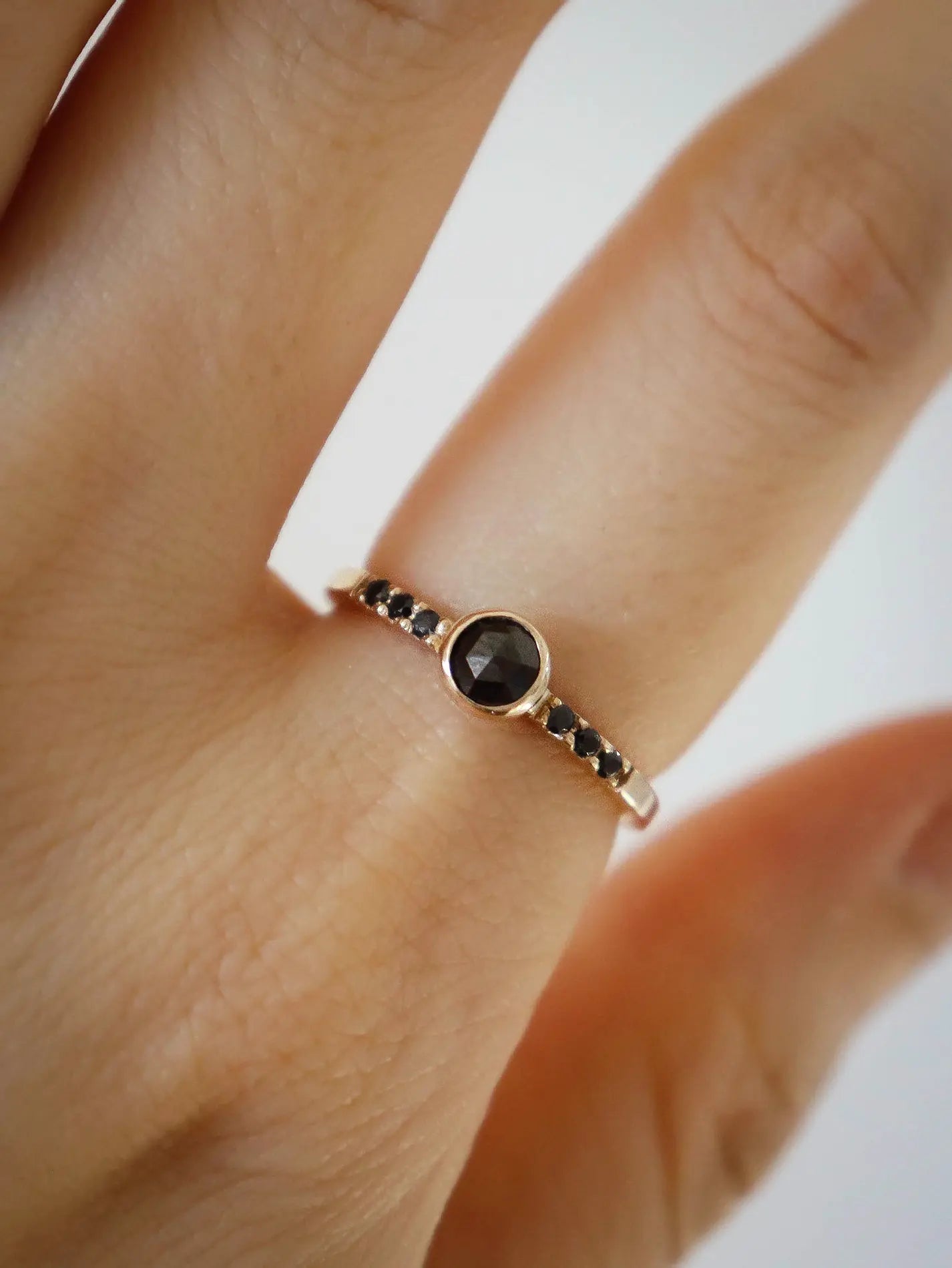 Ligeia black diamond ring
