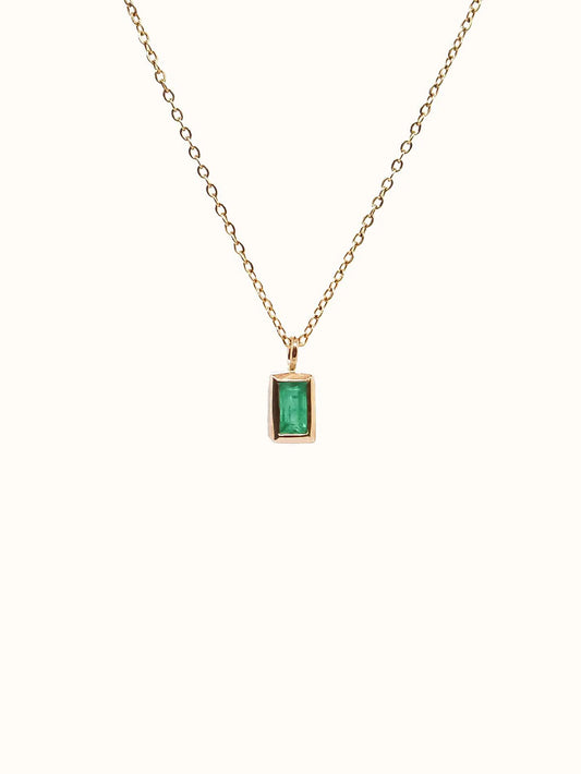 emerald baguette necklace