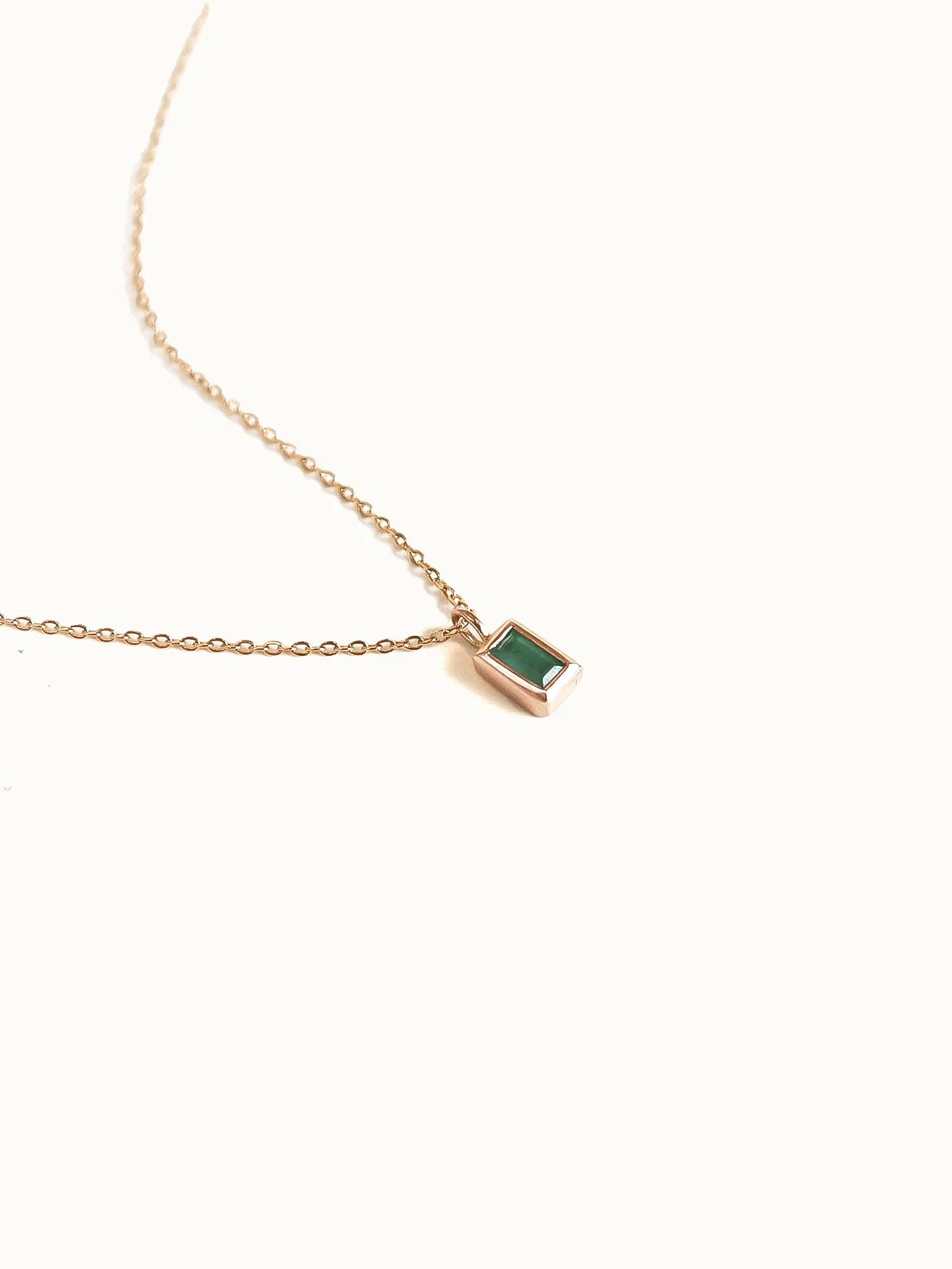 emerald baguette necklace