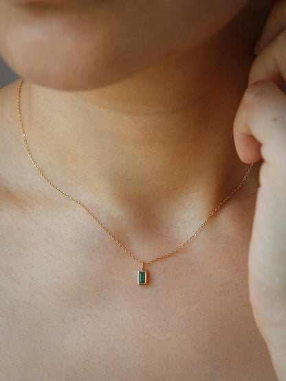 emerald baguette necklace