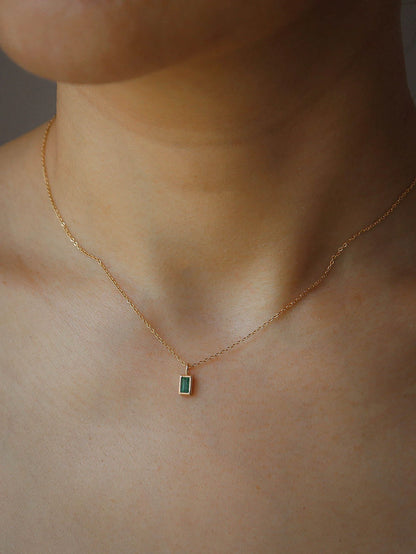 emerald baguette necklace