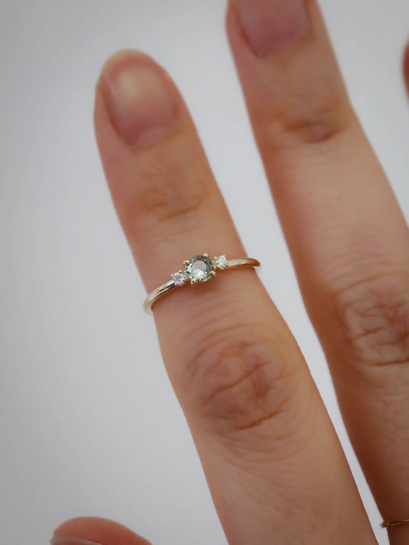 light green sapphire ring