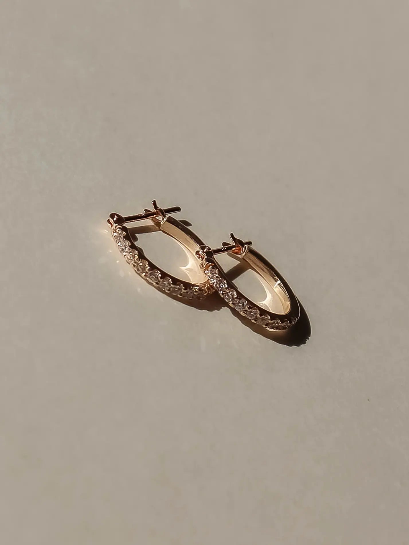 Pave diamond hoop earrings