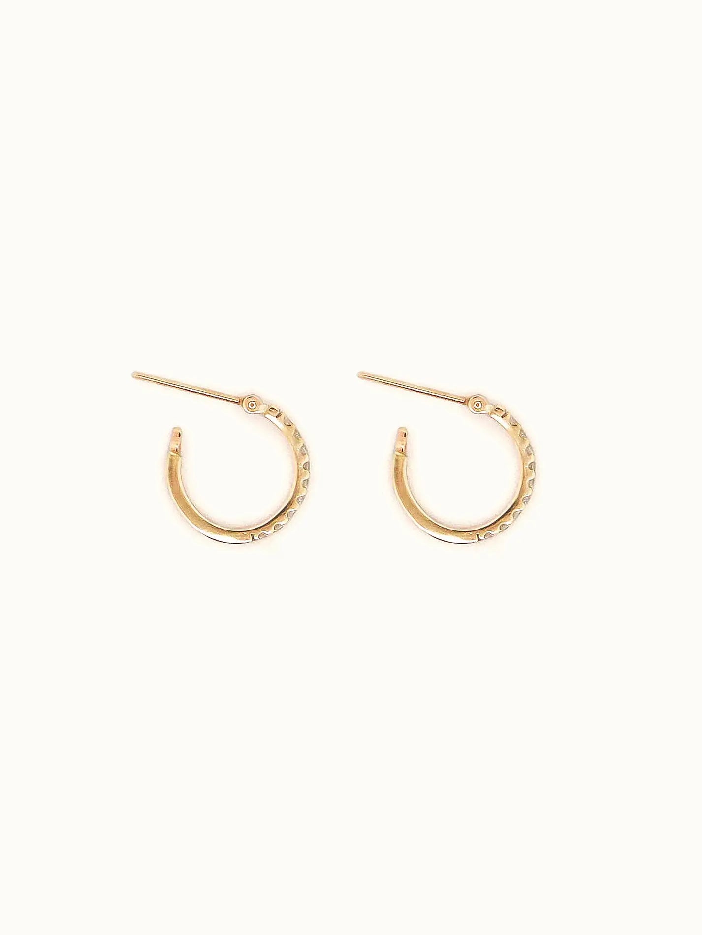 Pave diamond hoop earrings