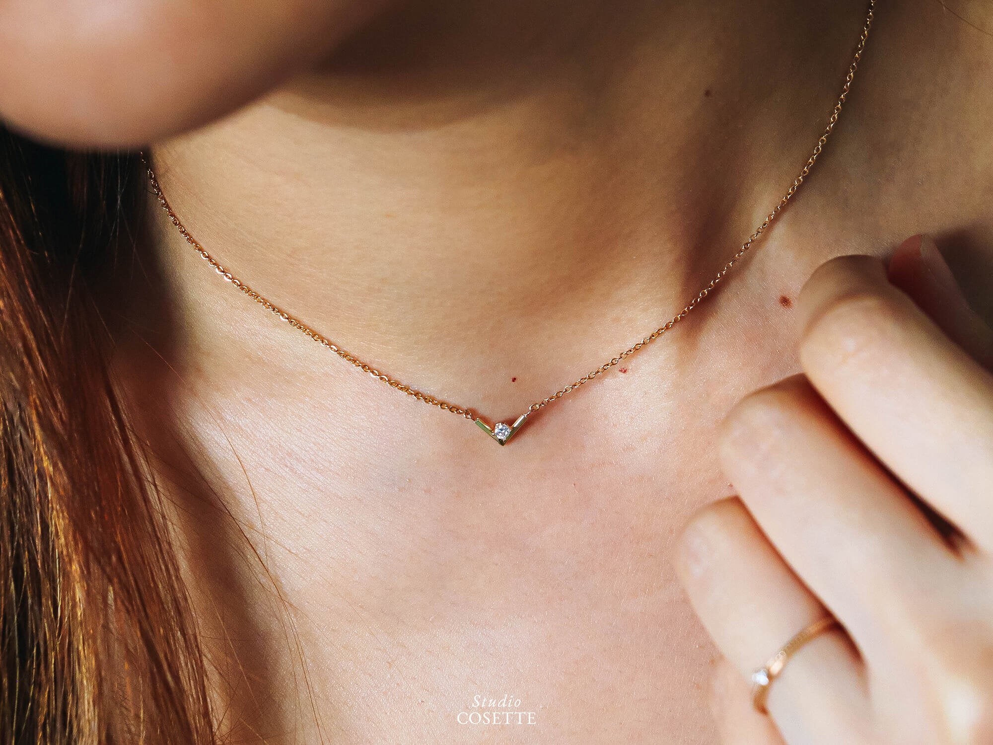 Tiny diamond store necklace choker