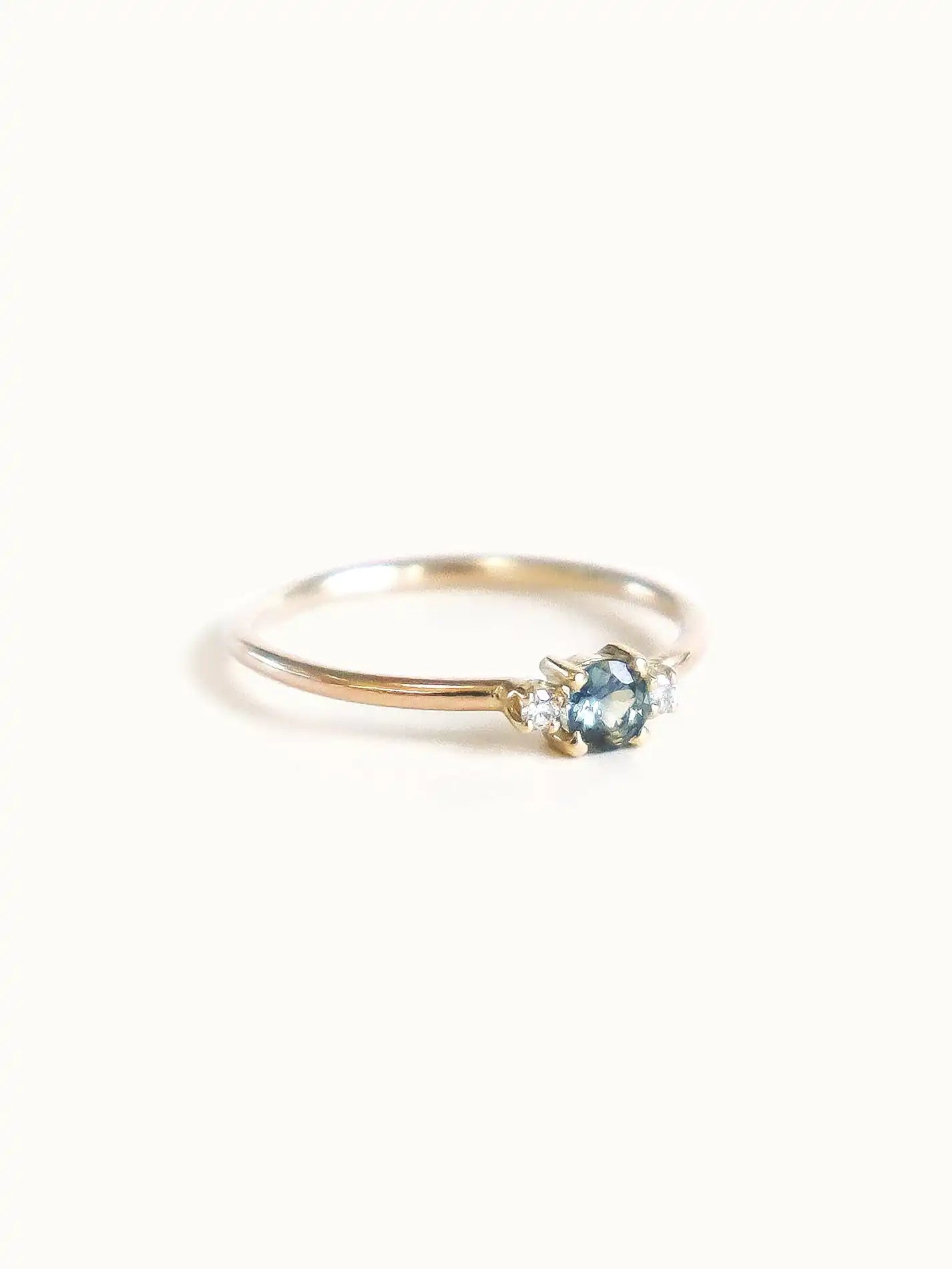 14K White Gold Diamond and Sapphire Ring - Ruby Lane